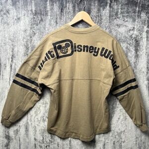 Walt Disney World Spirit Jersey Olive Green Long Sleeve Shirt Adult Size Small